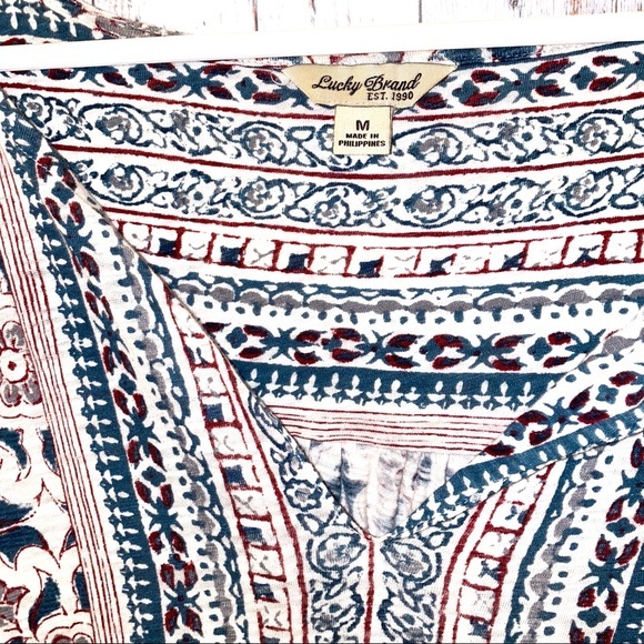 Lucky brand M boho white tunic blouse top - Picture 2 of 3